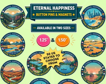 Love from your State 2026 Eternal Happiness International Convention Button Pins,Magnets