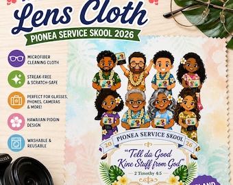 Hawaiian Pidgin Lens Cloth – Pionea Service Skool 2026 Microfiber Cleaning Cloth, Pioneer School Island Style