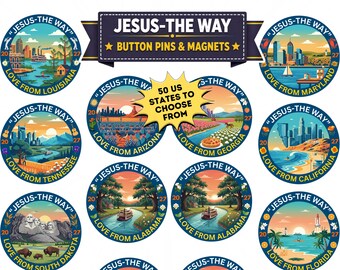 2027 Love from your State | Jesus The Way, JW  International Convention Button Pin & Magnet