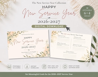 Neue Zielkarten für das Dienstjahr (zum Ausdrucken) | Geschenke für das Dienstjahr der Zeugen Jehovas 2026–2027 | Ziele für den Dienst | Sofortiger digitaler Download