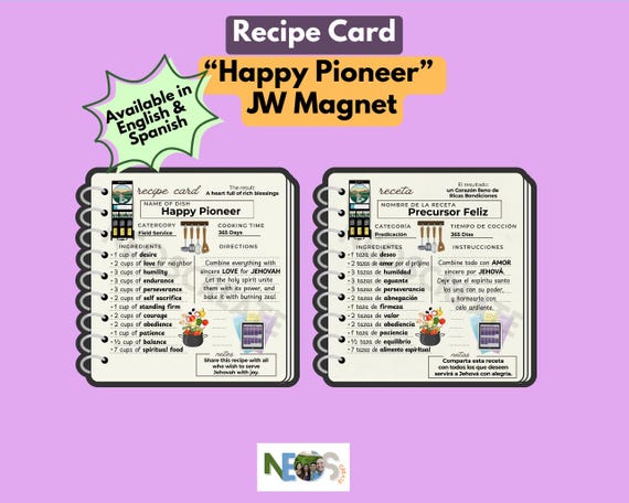 Happy Pioneer Recipe Magnet – JW Gift, Spiritual Encouragement