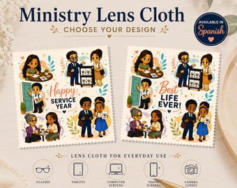 Happy Service Year Lens Cloth | Best Life Ever Ministry Gift | English & Spanish Designs | JW Pioneer Gift | La Vida Mas Hermosa