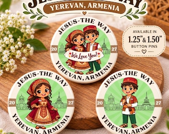 Yerevan Armenia  2027 Jesus The Way JW International Convention Button Pin and Magnet