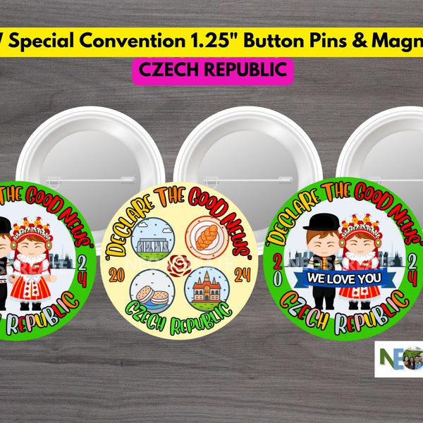 Declare the Good News, Czech Republic 2024 Convention Button Pins & Magnets-JW Special Convention-JW Button Pins-JW Gifts-jw magnet