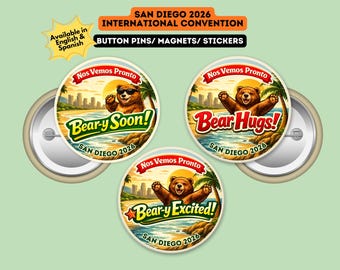San Diego International Convention Bear Pins, Magnets & Stickers | Delegate Gifts
