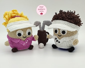 Mignon golfeur Amigurumi, modèle à télécharger, jouet de sport olympique, adorable golfeur, instructions détaillées pour les photos, cadeau garçon et fille, passe-temps créatif