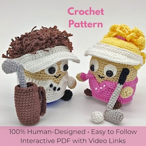 Patrón de amigurumi de golfista a crochet - Juguete deportivo para niño y niña (Descarga en PDF)