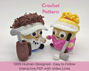 Amigurumi Golfer Crochet Pattern - Boy & Girl Sports Toy (PDF Download)