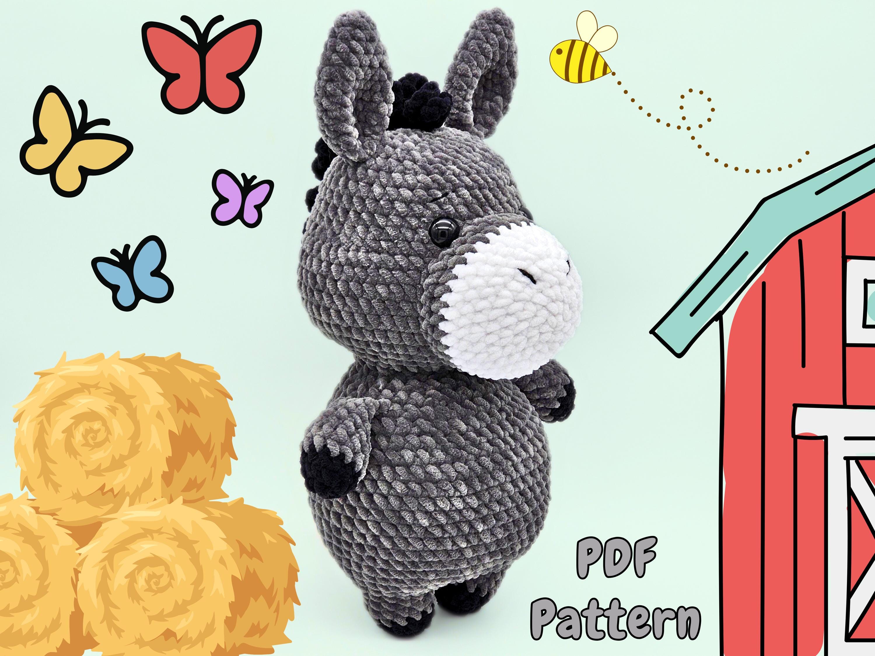 30 Donkey Crochet Patterns for Farm Animal Fans, Gifts, and Nursery Decor 4 Chunky Low-Sew Farm Donkey