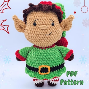 Chritmas Elf Crochet Pattern: Chunky Christmas Amigurumi Plushie (PDF Download)