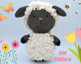 Patrón de cordero a crochet: Oveja amigurumi gruesa (Descarga PDF)