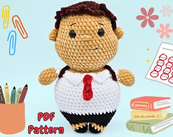 Patrón de crochet para niño escolar: Peluche amigurumi grueso (Descargar PDF)