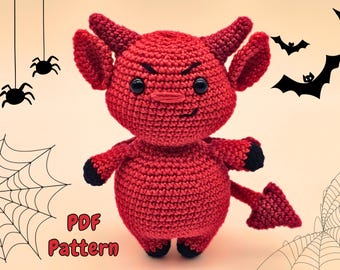 Patrón de ganchillo de diablo: Peluche amigurumi grueso para principiantes (Descarga en PDF)