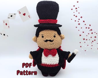 Patrón de ganchillo de mago: Peluche amigurumi grueso para principiantes (Descarga en PDF)