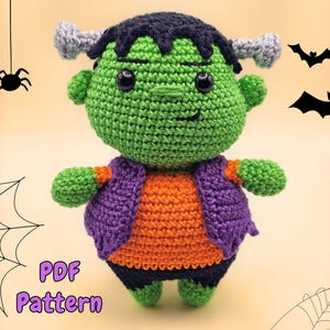 Frankenstein's Monster Crochet Pattern: Chunky Halloween Amigurumi Plushie (PDF Download)