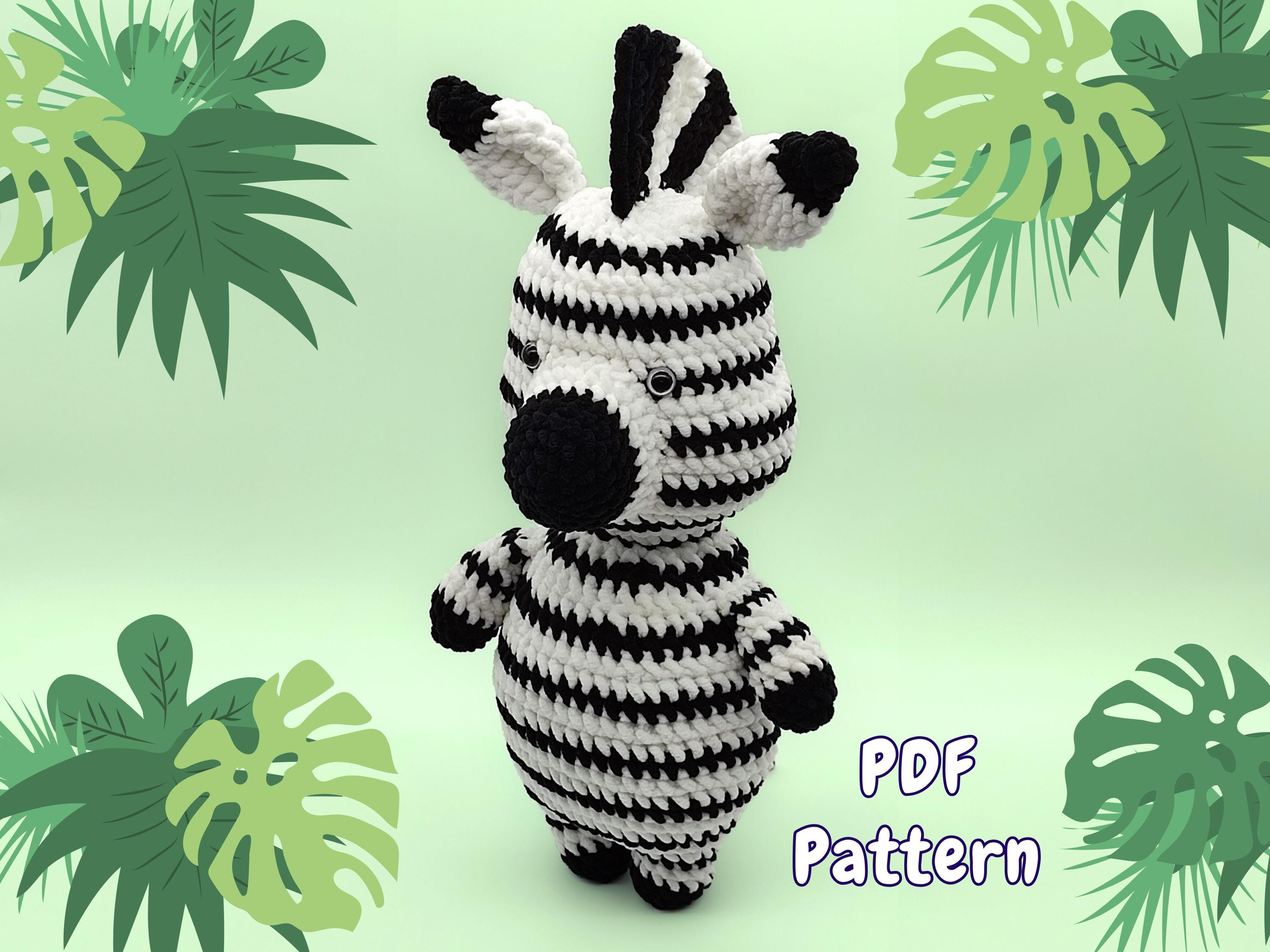30 Zebra Crochet Patterns for Amigurumi, Blankets, Nursery Decor, and Handmade Gifts 29 Zane the Zebra Chunky Plushie Pattern