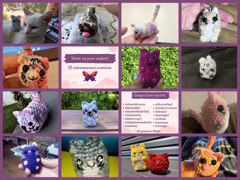 Collage of 14 user makes of this bundle, along with each makers social media handle. Title is Show us your makes!