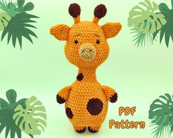 Patrón de crochet de jirafa: peluche Amigurumi grueso para principiantes (Descargar PDF)