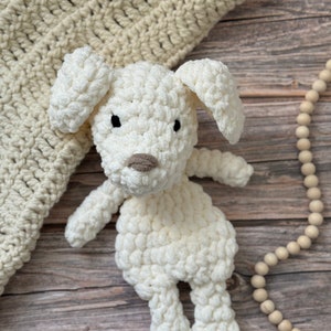 Puppy Snuggler Lovey Mouse Stuffie Plushie Cute Mouse Blanket Yarn Boho Dog Cuddly Toy Farm Baby Gift Baby Shower Birthday Cozy Super Soft