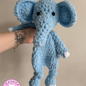 Elephant Snuggler Lovey Stuffie Plushie Cute Blanket Yarn Boho Cuddly Toy Jungle Safari Baby Gift Baby Shower Birthday