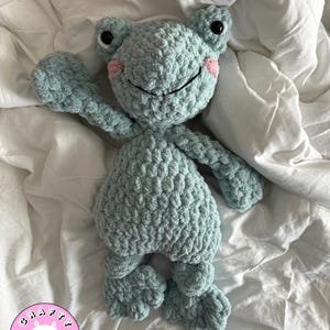 Frog Snuggler Lovey Stuffie Plushie Cute Blanket Yarn Boho Cuddly Toy Jungle Safari Baby Gift Baby Shower Birthday Pastels