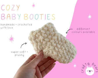 Handmade Baby Booties | Crocheted Socks | Baby Clothes | Baby Shower Birthday Newborn Gift | Snug Hugs for Tiny Toes |