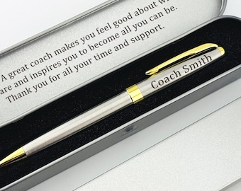 Personalized Pen Gift for Baseball Coach - Engraved Thank You Coach Gift in Box, End of Season Present, Coach Appreciation Day Gift
