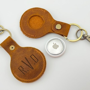 Personalized Leather Airtag Holder, Airtag Keychain, Airtag Holder for Kids Personalized, Family Gift