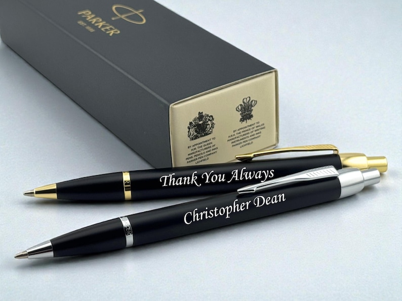 Engraved Parker Pen – Gold Silver Trim, Custom Personalized Gift - Etsy