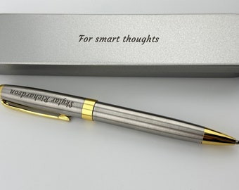 Personalized Chrome Black Pen Set, Custom Signature Pen, Wedding Favors, Officiant Gift, Groomsmen Gift, Bridesmaid Gift, Maid of Honor Gift