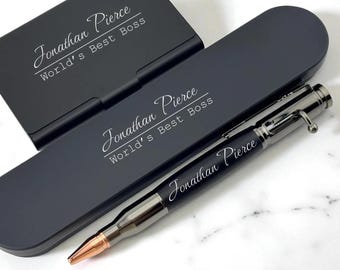 Personalized Business Card Holder – Engraved Gift for Boss