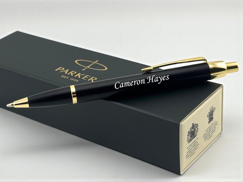 Engraved Parker Pen – Gold Silver Trim, Custom Personalized Gift - Etsy