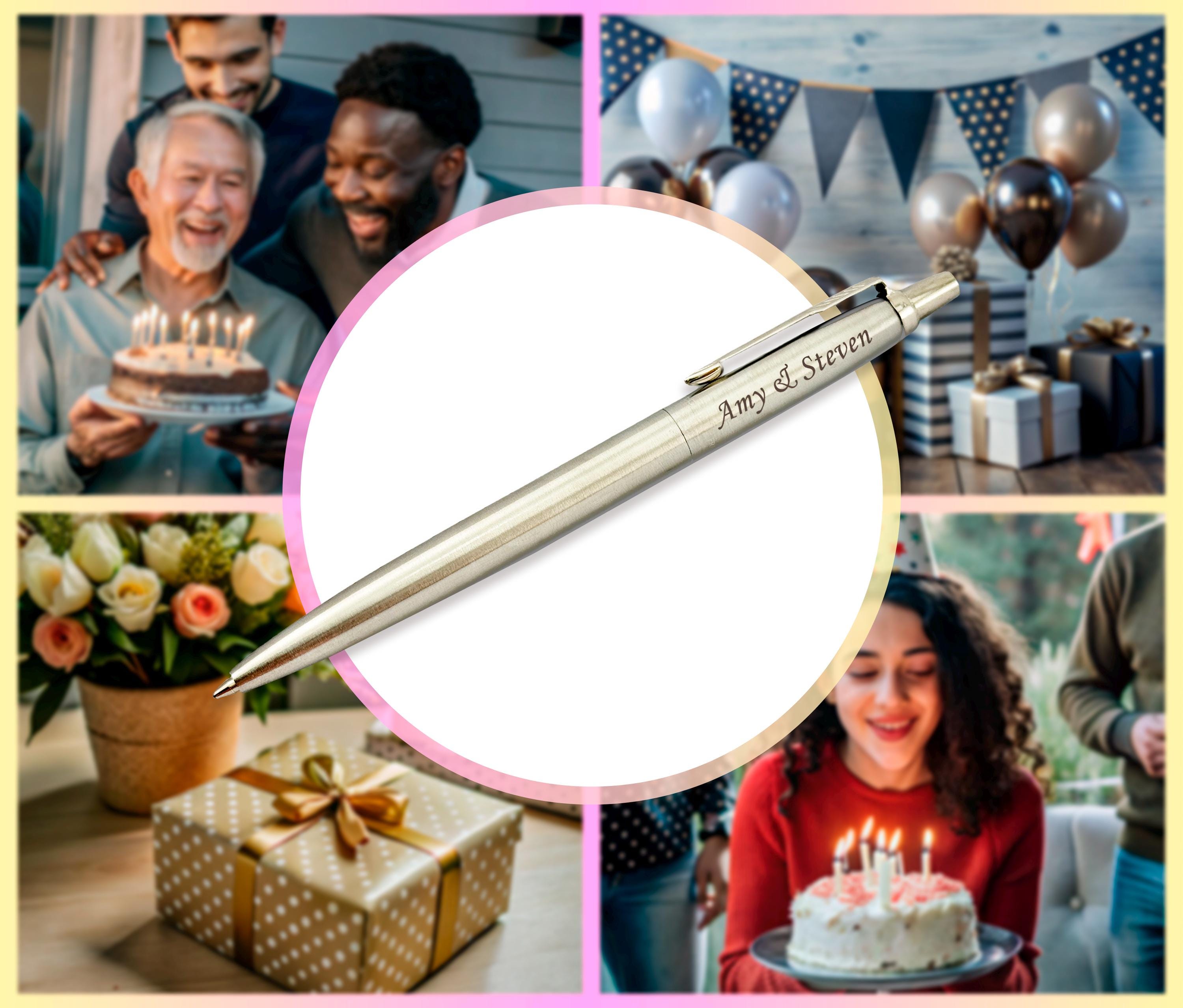 Custom Engraved Parker Jotter Ballpoint Pen, Personalized Pen Birthday Gift, Birthday Gift for Husband and Wife, Custom Family Gift