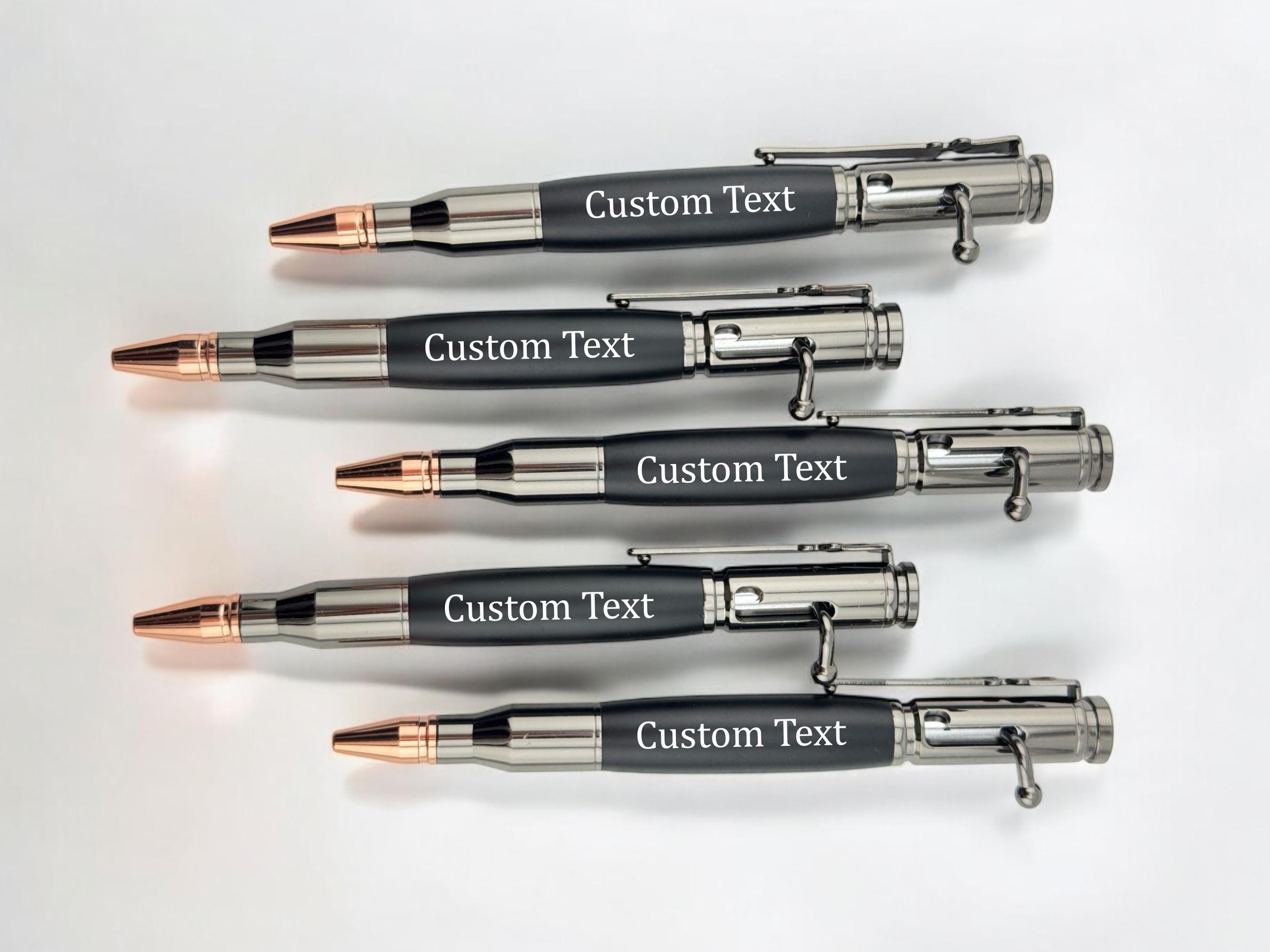 Personalized Tactical Bullet Pen – Custom Military Gift, Bulk Corporate Logo Pens, Veteran, Army, Navy, Air Force, Groomsmen Gift
