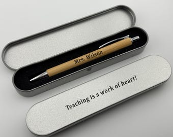 Personalized Bamboo Pen, Eco-Friendly Pen, Custom Engraved Gift for Teachers, Teacher Appreciation, School Principal Gift, Mentor Gift
