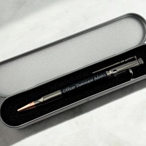 Bullet Bolt Action Pen Laser Engraved, Personalized Pen, Police Officer Gift, Police Week Gift, Appreciation Gift, Police Retirement