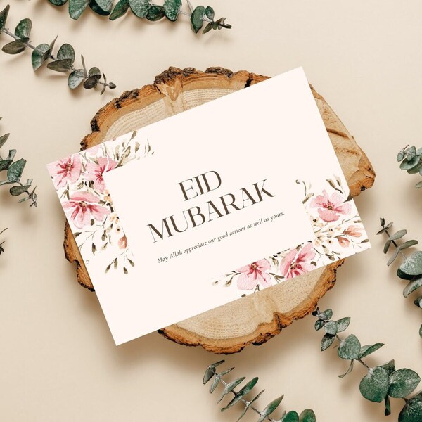 Eid Mubarak Card Printable, Eid Card Digital, Eid Greeting Card, Happy Eid Card, Printable Eid Card, DIY Eid Card, Eid Al Fitr, Eid Al Adha