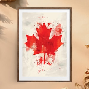 Canada Flag Art Print: Canadian Travel Poster (Digital Download)