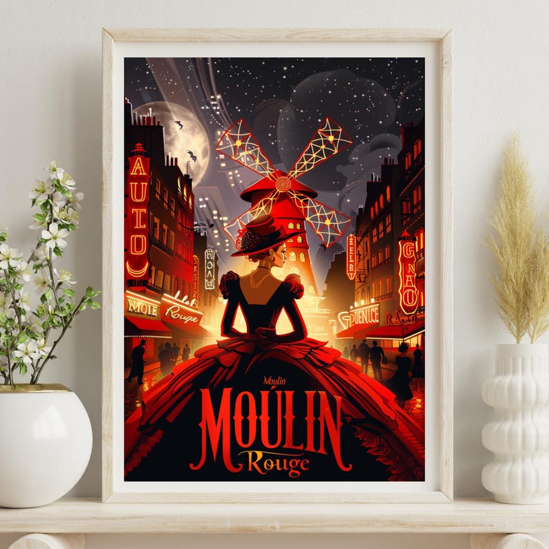 Vintage Moulin Rouge Poster: Parisian Cabaret Art (printable A4) - Etsy