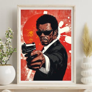 Pulp Fiction Samuel Jackson - Unique Movie Poster | Digital Download | Retro Movie Art | Cult Classic | Samuel L. Jackson | 90s Nostalgia