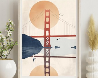 Golden Gate Bridge Art Print: San Francisco Travel Poster (Digital Download)