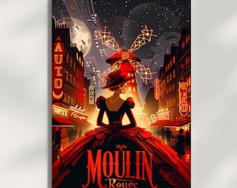 Vintage Moulin Rouge Poster: Parisian Cabaret Art (Printable A4)