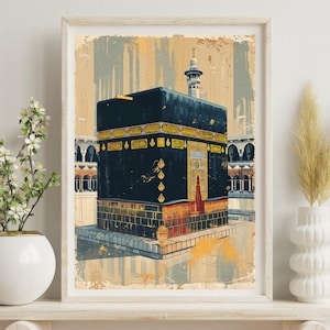 Kaaba Art Poster - Mecca Wall Art - Islamic Decor Print - Digital Download - Printable Poster