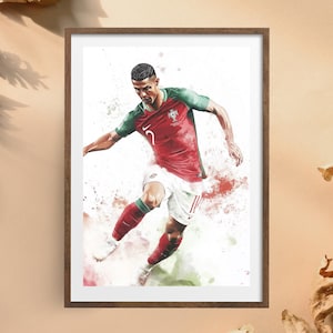 Cristiano Ronaldo Art: Portugal Football Legend Poster (Digital Print)