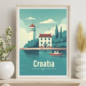 Croatia Art Poster - Croatia Print - Croatia Travel Poster – Adriatic Coast Print, Dubrovnik Wall Art, Mediterranean Wall Decor