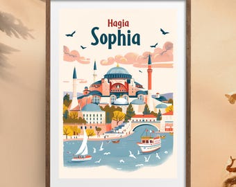 Hagia Sophia Art Poster: Istanbul Travel Print (Digital Download)