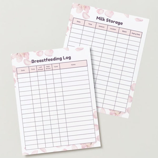 Printable Breastfeeding Log