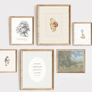 Winnie the Pooh Vintage Art Prints: Baby Boy Nursery Decor (Digital Download)