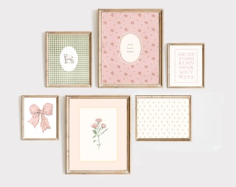 Cottagecore Nursery Art Prints: Vintage Gallery Wall Set (Digital Download)