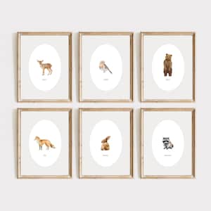 Woodland Animals Nursery Art Prints: Vintage Gallery Wall Set (Digital Download)
